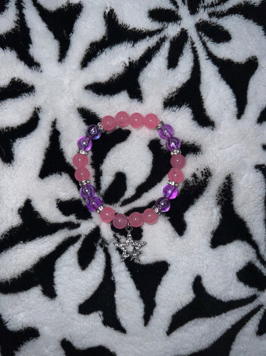 Purple and Pink Star Bracelet